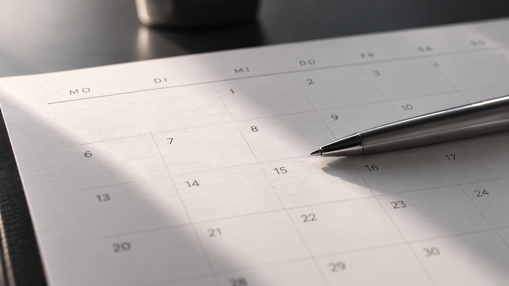 Kalender und Noten als Symbol für die Vereinstermine